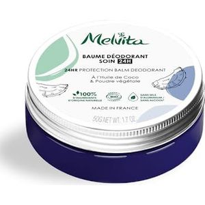 Melvita - Deodorant balsem verzorging 24 uur – anti-geurwerking – 100% natuurlijk – veganistische formule – biologisch gecertificeerd – alle huidtypes – zonder geur – zonder aluminiumzouten – zonder