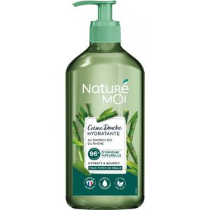 NATURE MOI - Crème Douche - Au Bambou Bio du Rhône - Gel douche hydratant et nourrissant - Peaux Normales - 96% d'Origine Naturelle - 500ml - Fabriqué en France
