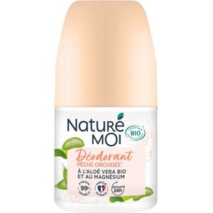 Naturé Moi - Deodorant Roll-on – werkzaamheid 24 uur – deodorant voor vrouwen met biologische aloë vera en magnesium – geur perzik orchidee – 99% natuurlijke oorsprong – 50 ml – gemaakt in Frankrijk