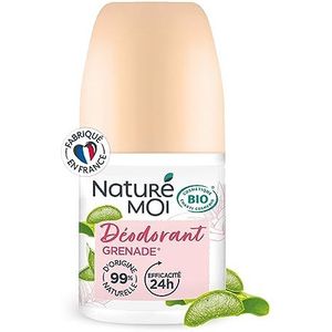 Naturé Moi - Deodorant Roll-on – werkzaamheid 24 uur – deodorant voor dames met biologische aloë vera en magnesium – granaatappelgeur – 99% natuurlijke oorsprong – 50 ml – gemaakt in Frankrijk