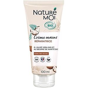 Naturé Moi - Crème Mains Réparatrice - Peaux Très Sèches - Crème Hydratante Mains à l'Aloe Vera et Beurre de Karité Bio - 98% d'Origine Naturelle - Certifié Biologique - 100 ml - Fabriqué en France
