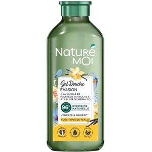 Naturé moi - Escape douchegel - alle huidtypes - hydrateert en voedt - Franse Polynesië vanille en biologische saffraanbloesem - 96% natuurlijke oorsprong - 250 ml - Gemaakt in Frankrijk