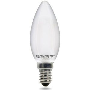 Groenovatie LED Filament Kaarslamp - 2W - E14 Fitting - Extra Warm Wit - 98x35 mm - Dimbaar - Mat