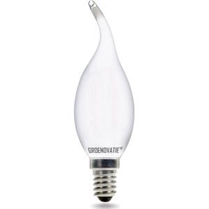 Groenovatie LED Filament Kaarslamp E14 Fitting - 2W - Extra Warm Wit - 118x35 mm - Dimbaar - Mat