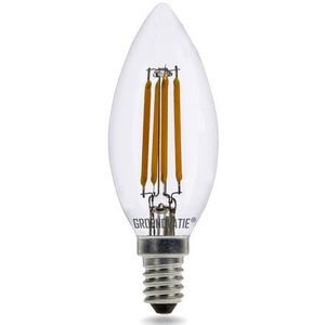 Groenovatie LED Filament Kaarslamp - 4W - E14 Fitting - Extra Warm Wit - 98x35 mm - Dimbaar