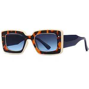 Retro Dames Zonnebril Bruin Luipaard Dik Frame Vierkante Zonnebril Voor vrouwen 2022 Vrouwelijke Zomer Stijl Gifts-7