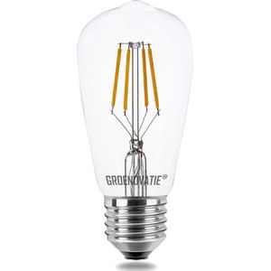 Groenovatie LED Filament Rustikalamp - 4W - E27 Fitting - 134x64 mm - Dimbaar - Extra Warm Wit