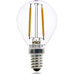 Groenovatie LED Filament Kogellamp - 2W - E14 Fitting - 78x45 mm - Dimbaar - Extra Warm Wit