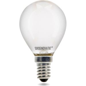 E14 LED Filament Kogellamp 2W Warm Wit Dimbaar Mat
