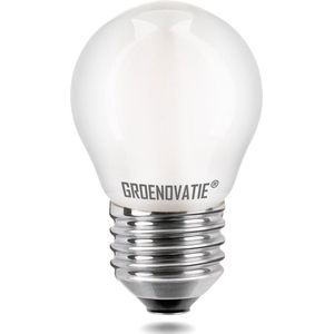 Groenovatie LED Filament Kogellamp E27 Fitting - 4W - 75x45 mm - Extra Warm Wit - Dimbaar - Mat