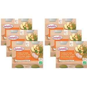 Babybio - Kleine potten pastinaak correze ham, 2 x 200 g – verpakking van 6 – 6 maanden – biologisch