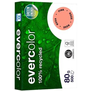 Clairefontaine Evercolor gekleurd gerecycleerd papier, A4, 80 g, 500 vel, roze