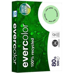 Clairefontaine Evercolor, gekleurd gerecycleerd papier, A4, 80 g, 500 vel, lichtgroen