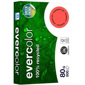 Clairefontaine Evercolor, gekleurd gerecycleerd papier, A4, 80 g, 500 vel, framboos