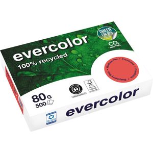Clairefontaine Evercolor, gekleurd gerecycleerd papier, A4, 80 g, 500 vel, framboos 5 stuks
