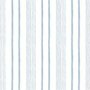 Dutch Wallcoverings - My Kingdom- Stripes wit/blauw - vliesbehang - 10m x 53cm - M333-11