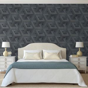 Dutch Wallcoverings - Tapete Onyx Anthrazit und Golden