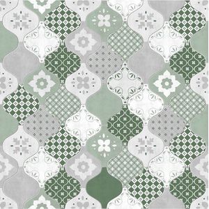 Home tegels groen/grijs behang (vliesbehang, groen)