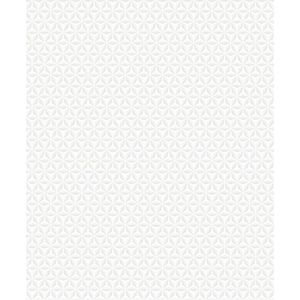 Hexagone dessin wit modern (vliesbehang, wit)