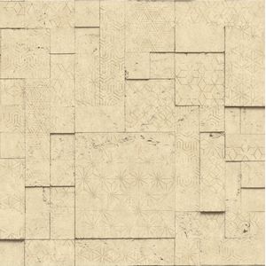 Horizons tegels/dessin beige (tegels vliesbehang, beige)
