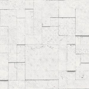 Horizons tegels/dessin grijs (tegels vliesbehang, grijs)