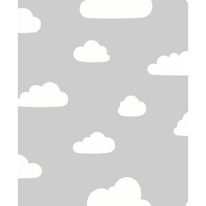 Duch Wallcoverings - My Kingdom- Clouds grijs/wit - vliesbehang - 10m x 53cm - A618-19