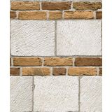 Dutch Wallcoverings vinylbehang beton/baksteen - beige