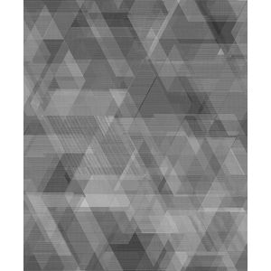 Dutch Wallcoverings - Galactik Ruit - Behang - Donkergrijs - Vliesbehang - 10 m x 53 cm