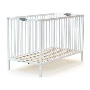 WEBABY - Vouwen babybed in hout Wit 60x120cm Wit FLEX| Massief hout | Van geboorte | Lattes Box Spring | Compact | Transportbaar | Vouwbaar | Plaats winst | Reisbed
