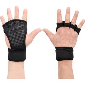 Fitness Gloves - Fitness Handschoenen - Gewichtheffen - Sporthandschoenen - Antislip - Bescherming - Gewichten - Unisex - Zwart - Maat L