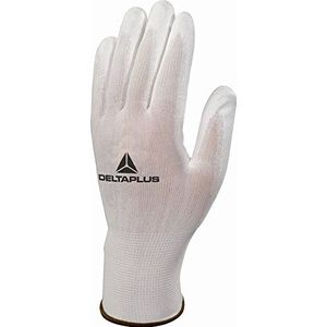 Delta Plus High Tech handschoenen - gebreide handschoen van polyamide, Palma, PU, wit, maat 7