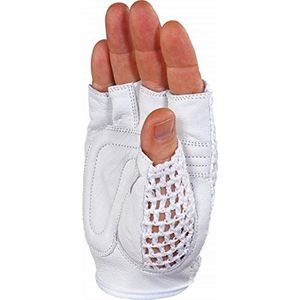 Deltaplus 50MAC11 vingerloze handschoen van schapennerfleer, handrug van gebreid katoen, wit, maat 11