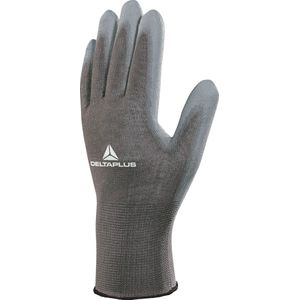 Deltaplus VE702PG07 polyester fijn gebreide handschoen/palm Pu, grijs, maat 07