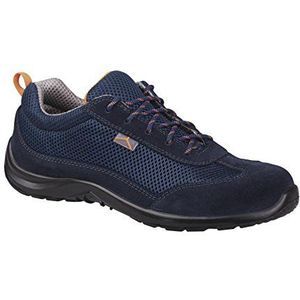 Deltaplus COMOSPBL45 Lage schoenen van suède splitleer met mesh-inzetstukken - S1P Src, marineblauw, maat 45
