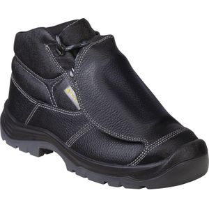 Delta Plus MIWAS3NO43 hoge schoen middenvoetbeenbeen met lipje van gepigmenteerd buffalo-leer, zwart, maat 43, 10 stuks