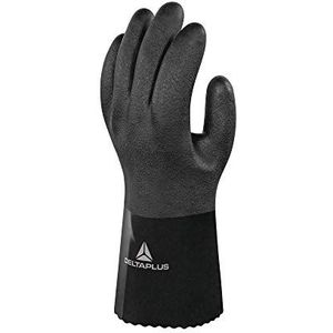 Delta Plus VE781NO11 Antistatische handschoenen, PVC, maat 11, op katoenen onderlaag, petroleum, zwart