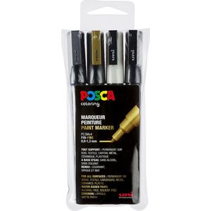 Fasermaler Uni Posca PC-3M 0,9-1,3mm sortiert VE=4 St&#252;ck
