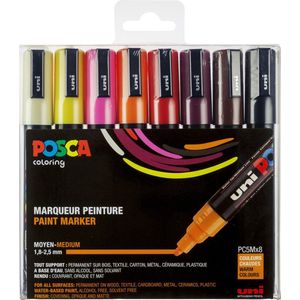 POSCA marker s�t PC-5M 8 ass. Warm colors