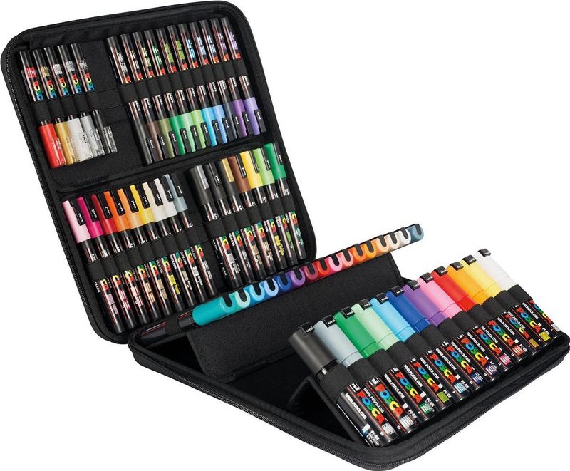 POSCA Verfmarker In Luxe Koffer - Assorti 60 Stuks
