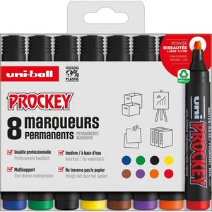 Uni-ball permanent marker Prockey PM-126, etui van 8 stuks, assorti