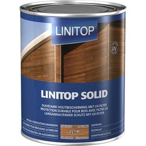 Linitop Solid - Beits - Transparante, extreem weerbestendige houtbescherming met UV-filter- Midden Eik- 286 - 1 L