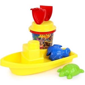 BLUE SKY - Boot en accessoires - Strandspel - 045604 - Multicolor - 7 stuks - Plastic - 32 cm x 17 cm - Kinder speelgoed - Buitenspel - Vanaf 12 maanden