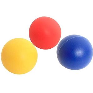 BLUE SKY - 3 Ballen voor Strandracket - Racketspel - Beach Ball - 046594A - Multicolor - Plastic - Kinder Speelgoed - Strandspel - 3,5 cm - Vanaf 3 jaar