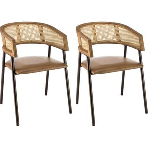 Set van 2 eetkamerstoelen Marca leer | Macabane