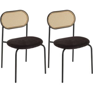 Set van 2 eetkamerstoelen Lea halve rugleuning | Macabane