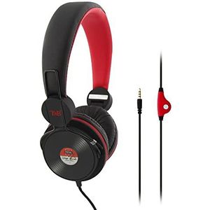 T'nB CSBCVINYLE koptelefoon voetgangerset zwart/rood