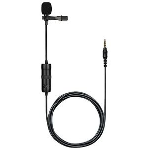 T'NB Influence Stropdasmicrofoon, 6 m, omnidirectioneel, 360 graden geluid, stropdasbevestiging, plug and play, compatibel met smartphones, camera's, sportcamera, computer, video-opname - zwart