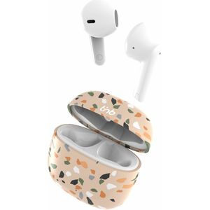 T'NB TERRAZZO - Draadloze Hoofdtelefoon - Beige - Oplaadetui