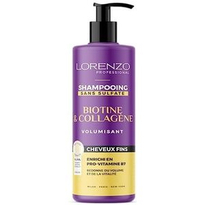 Biotine & Collageen sulfaatvrije shampoo (fijn haar) 500 ml Lorenzo Professional