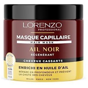 Lorenzo Professional Haarmasker met zwarte knoflook (breekbaar haar) 500 ml